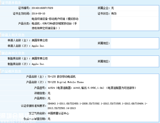 iPhone 6/6 Plus获中国3C认证 暂不支持FDD网络