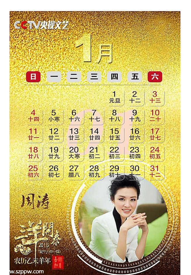 组图：央视2015年挂历曝光 看看央视的当家花旦