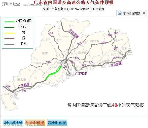 广东高速天气预报（2.6）：多云为主 或有阵雨