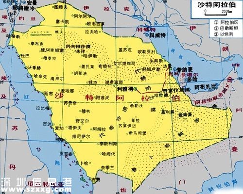 沙特阿拉伯指南高清版大地图