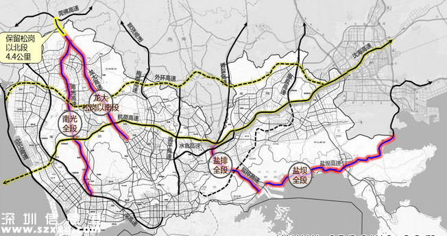 深圳(www.szxxg.com)南光、盐排、盐坝、龙大高速公路2016年春节起免费通行