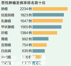 深圳(www.szxxg.com)恶性肿瘤发病率排行 肺癌连续12年居首