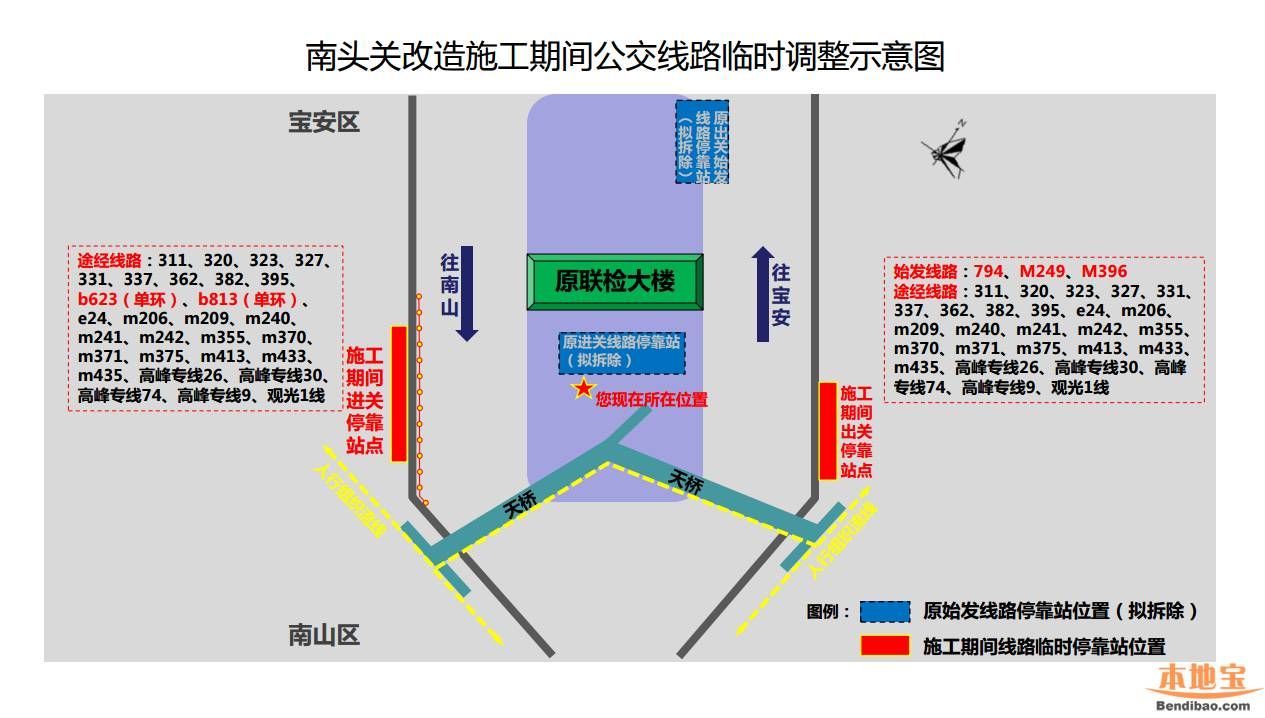 南头关改造28日启动 这8条公交线路调整